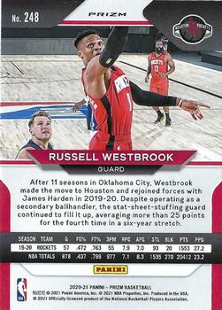 2020-21 Panini Prizm - Red Ice Prizms #248 Russell Westbrook Back