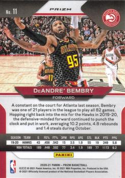 2020-21 Panini Prizm - Red, White and Blue Prizms #11 DeAndre' Bembry Back