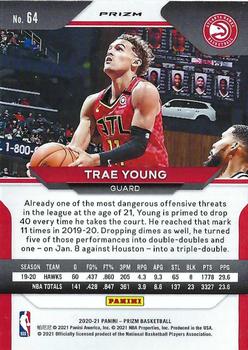 2020-21 Panini Prizm - Red, White and Blue Prizms #64 Trae Young Back