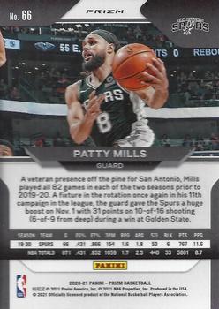 2020-21 Panini Prizm - Red, White and Blue Prizms #66 Patty Mills Back