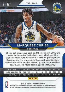 2020-21 Panini Prizm - Red, White and Blue Prizms #177 Marquese Chriss Back