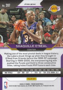 2020-21 Panini Prizm - Red, White and Blue Prizms #207 Shaquille O'Neal Back
