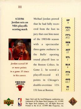 1999-00 Upper Deck MJ Master Collection #3 Michael Jordan Back