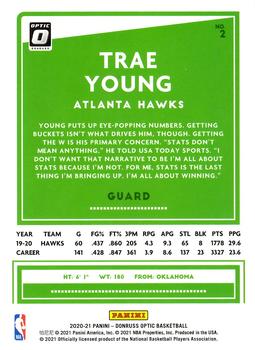2020-21 Donruss Optic #2 Trae Young Back