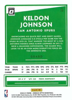 2020-21 Donruss Optic #10 Keldon Johnson Back