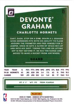 2020-21 Donruss Optic #12 Devonte' Graham Back