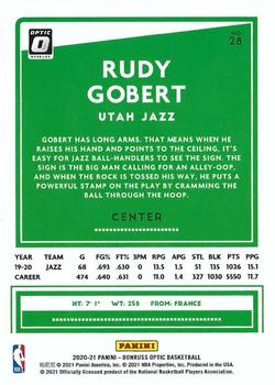 2020-21 Donruss Optic #28 Rudy Gobert Back