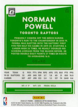 2020-21 Donruss Optic #50 Norman Powell Back