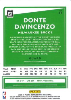 2020-21 Donruss Optic #68 Donte DiVincenzo Back