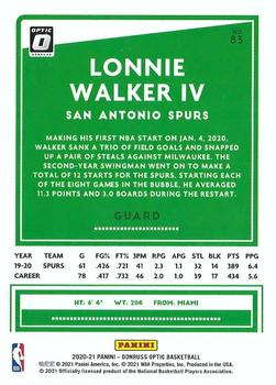 2020-21 Donruss Optic #83 Lonnie Walker IV Back