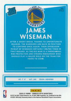 2020-21 Donruss Optic #152 James Wiseman Back