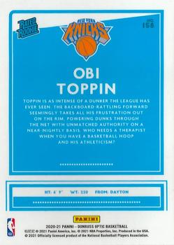 2020-21 Donruss Optic #158 Obi Toppin Back