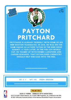 2020-21 Donruss Optic #176 Payton Pritchard Back