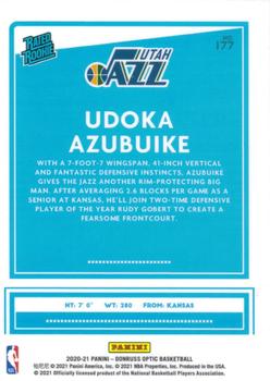 2020-21 Donruss Optic #177 Udoka Azubuike Back
