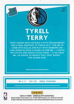 2020-21 Donruss Optic #181 Tyrell Terry Back