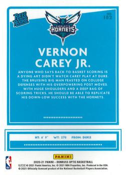 2020-21 Donruss Optic #182 Vernon Carey Jr. Back