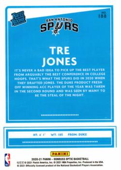 2020-21 Donruss Optic #188 Tre Jones Back