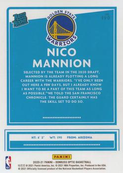 2020-21 Donruss Optic #190 Nico Mannion Back