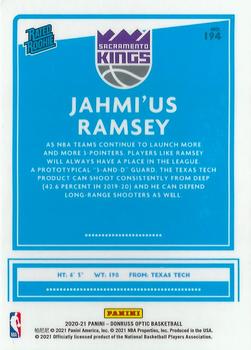 2020-21 Donruss Optic #194 Jahmi'us Ramsey Back