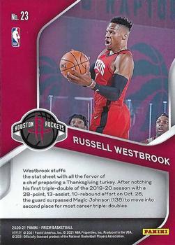 2020-21 Panini Prizm - Dominance #23 Russell Westbrook Back