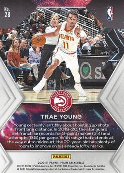 2020-21 Panini Prizm - Fireworks #28 Trae Young Back