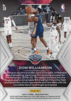 2020-21 Panini Prizm - Fireworks #30 Zion Williamson Back