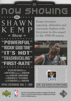 1999-00 Upper Deck - Now Showing Level 1 (Quantum Silver) #NS5 Shawn Kemp Back