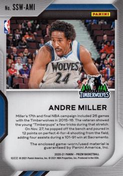 2020-21 Panini Prizm - Sensational Swatches #SSW-AMI Andre Miller Back
