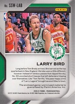 2020-21 Panini Prizm - Sensational Swatches #SSW-LAB Larry Bird Back