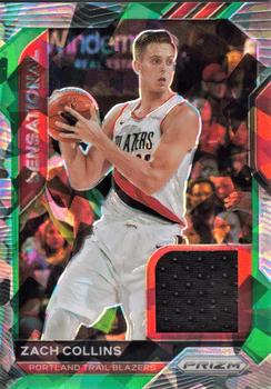 2020-21 Panini Prizm - Sensational Swatches Prizms Green Ice #SSW-ZCL Zach Collins Front