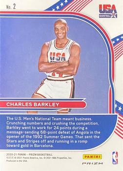 2020-21 Panini Prizm - USA Basketball Prizms Silver #2 Charles Barkley Back