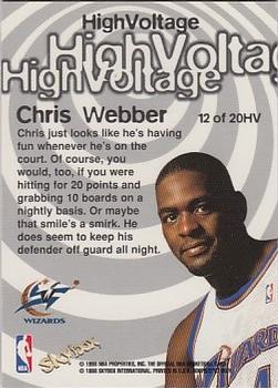 1997-98 Hoops - High Voltage #12HV Chris Webber Back