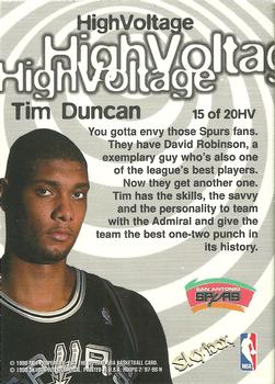 1997-98 Hoops - High Voltage #15HV Tim Duncan Back