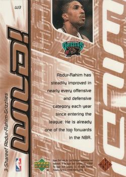 1999-00 Upper Deck - Wild! #W3 Shareef Abdur-Rahim Back