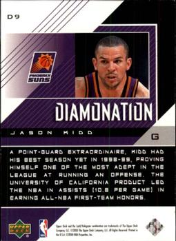 1999-00 Upper Deck Black Diamond - Diamonation #D9 Jason Kidd Back