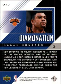 1999-00 Upper Deck Black Diamond - Diamonation #D10 Allan Houston Back