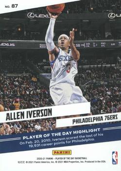 2020-21 Panini Player of the Day - Rainbow #87 Allen Iverson Back