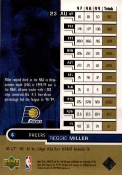 1999-00 Upper Deck HoloGrFX - AuSome #23 AU Reggie Miller Back