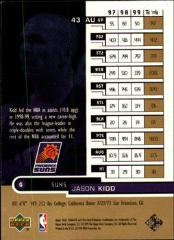 1999-00 Upper Deck HoloGrFX - AuSome #43 AU Jason Kidd Back