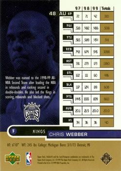 1999-00 Upper Deck HoloGrFX - AuSome #48 AU Chris Webber Back