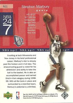 1999-00 Upper Deck HoloGrFX - NBA 24-7 #N11 Stephon Marbury Back