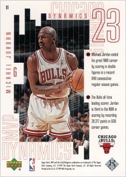 1999-00 Upper Deck MVP - Dynamics #D1 Michael Jordan Back