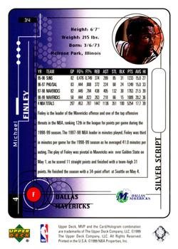 1999-00 Upper Deck MVP - Silver Script #34 Michael Finley Back