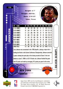 1999-00 Upper Deck MVP - Silver Script #108 Larry Johnson Back
