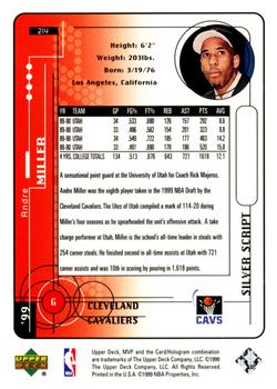 1999-00 Upper Deck MVP - Silver Script #214 Andre Miller Back