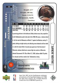 1999-00 Upper Deck MVP - Silver Script #98 Bobby Jackson Back