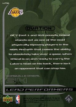 1999-00 Upper Deck Ovation - Lead Performers #LP6 Shaquille O'Neal Back
