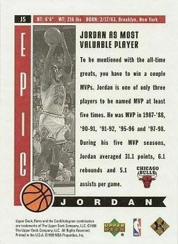 1999-00 Upper Deck Retro - Epic Jordan #J5 Michael Jordan Back