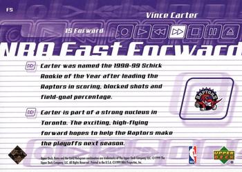 1999-00 Upper Deck Retro - Fast Forward #F5 Vince Carter Back