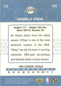 1999-00 Upper Deck Retro - Old School/New School #S19 Shaquille O'Neal Back